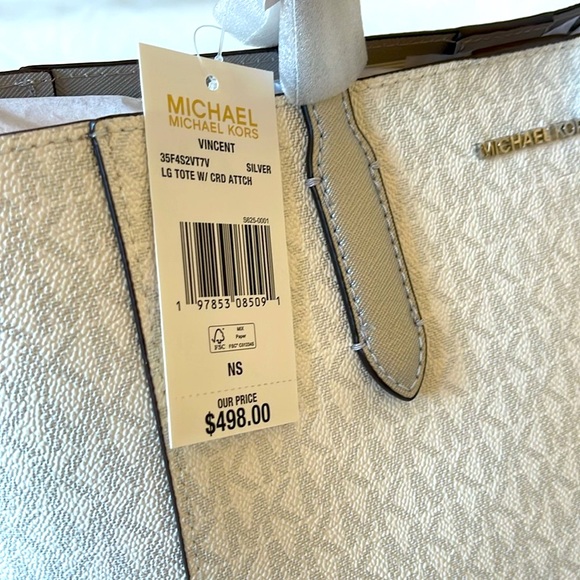 Michael Kors Vincent Large Logo Tote Bag With Card Case - Picture 14 of 16